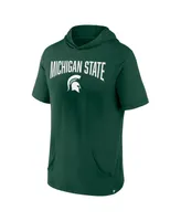 Men's Fanatics Green Michigan State Spartans Outline Lower Arch Hoodie T-shirt