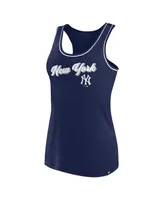 Women's Fanatics Navy New York Yankees Wordmark Logo Racerback Tank Top