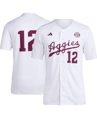 Men's adidas #12 White Texas A&M Aggies Team Baseball Jersey