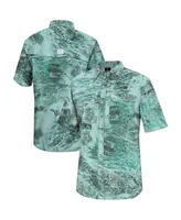 Men's Colosseum Green Notre Dame Fighting Irish Realtree Aspect Charter Full-Button Fishing Shirt