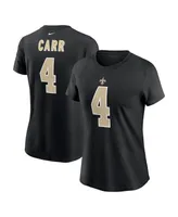 Women's Nike Derek Carr Black New Orleans Saints Player Name and Number T-shirt