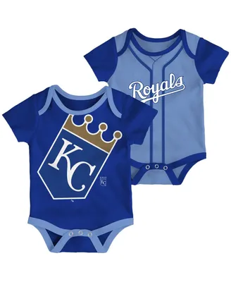 Infant Boys and Girls Boys and Girls Royal, Light Blue Kansas City Royals Double 2-Pack Bodysuit Set