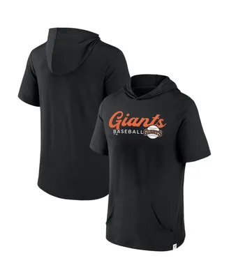 Men's Fanatics Black San Francisco Giants Offensive Strategy Short Sleeve Pullover Hoodie
