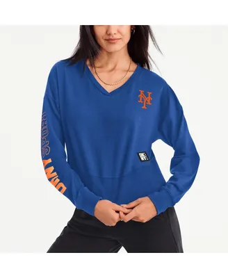 Women's Dkny Sport Royal New York Mets Lily V-Neck Pullover Sweatshirt