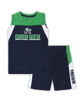 Toddler Boys and Girls Colosseum Navy Notre Dame Fighting Irish Ozone Tank Top and Shorts Set
