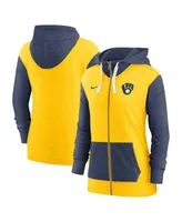 Women's Nike Gold Milwaukee Brewers Full-Zip Hoodie