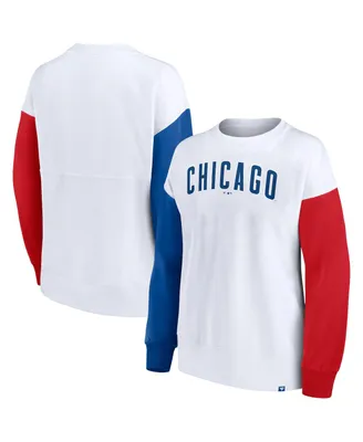 Women's Fanatics White Chicago Cubs Series Pullover Sweatshirt