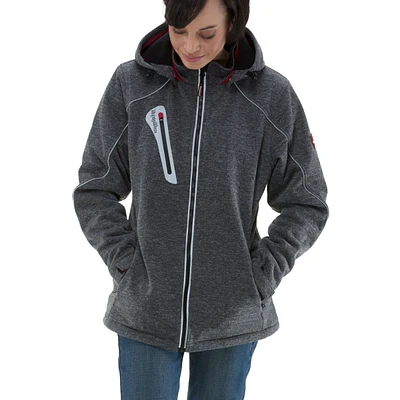 RefrigiWear Women's Fleece Lined Extreme Sweater Jacket with Removable Hood