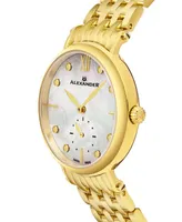 Alexander Women's Roxana -tone Stainless Steel , Mother of Pearl Dial , 34mm Round Watch