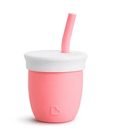 Munchkin Silicone Baby Open Training Cup with Straw, 4oz, Pink