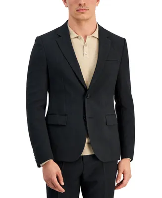 Hugo by Boss Men's Modern-Fit Charcoal Herringbone Suit Jacket