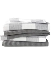 Jackson Plaid Waffle Weave Kitchen Towel, Set of 4