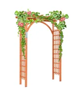 Costway Premium Outdoor Wooden Cedar Arbor Arch Pergola Trellis Wood