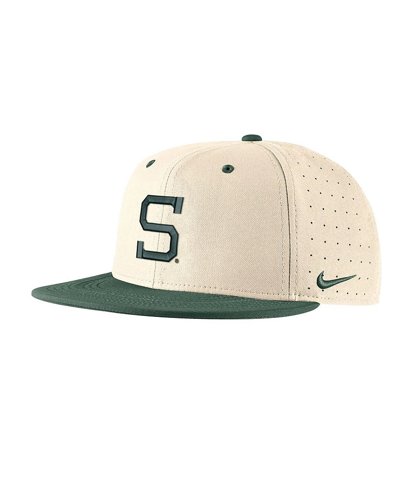 Men's Nike Khaki Michigan State Spartans Aero True Baseball Performance Fitted Hat