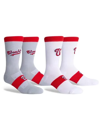 Youth Boys and Girls Washington Nationals 2-Pack Uniform Home & Away Crew Socks