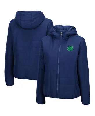 Women's Colosseum Navy Notre Dame Fighting Irish Arianna Full-Zip Puffer Jacket