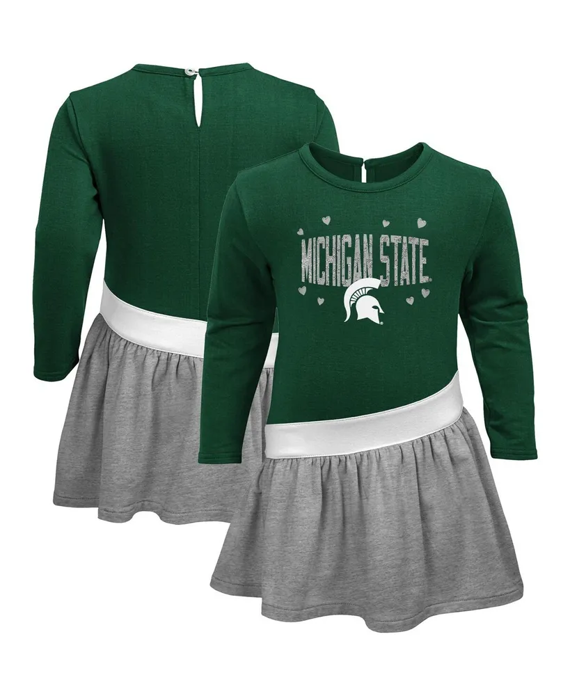 Girls Preschool Midnight Green Philadelphia Eagles All Hearts Jersey Long  Sleeve Dress