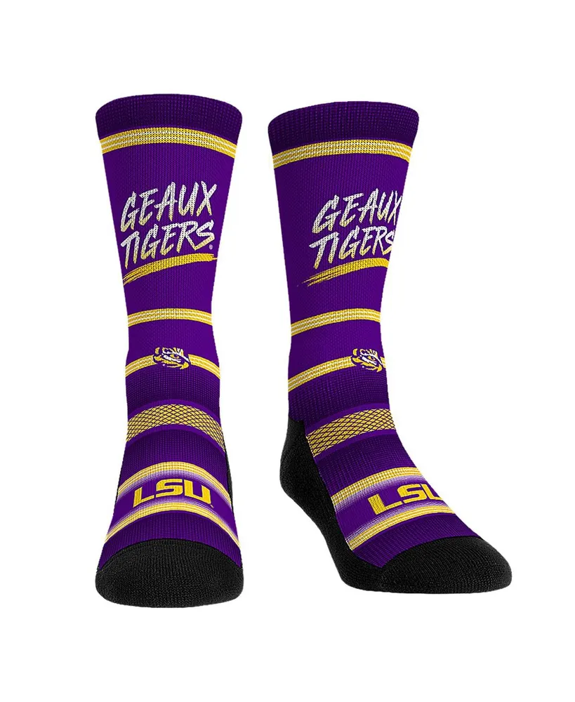 Men's and Women's Rock 'Em Socks Lsu Tigers Team Slogan Crew Socks