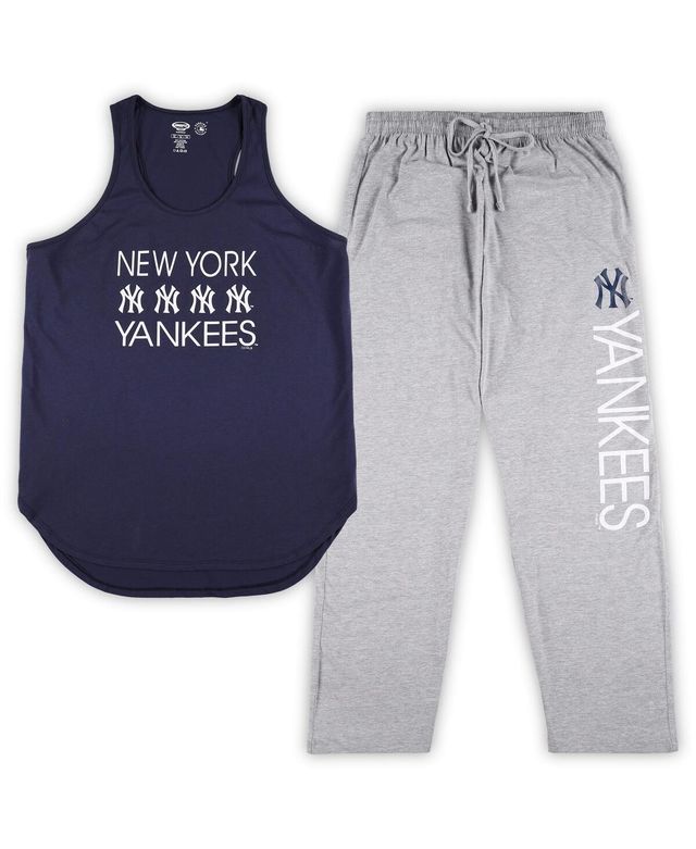 Women's Concepts Sport Navy, Heather Gray New York Yankees Plus Meter Tank Top and Pants Sleep Set