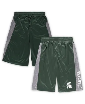 Men's Green Michigan State Spartans Big and Tall Textured Shorts