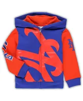 Toddler Boys and Girls Royal New York Mets Poster Board Full-Zip Hoodie