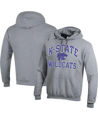 Men's Champion Heather Gray Kansas State Wildcats High Motor Pullover Hoodie