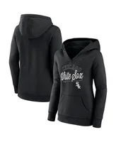 Women's Fanatics Black Chicago White Sox Simplicity Crossover V-Neck Pullover Hoodie