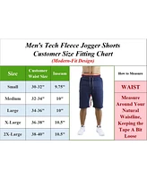 Wicked Stitch Men's Slim Fit Tech Fleece Performance Active Jogger Shorts