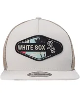 Men's New Era Natural Chicago White Sox Retro Beachin' Patch A-Frame Trucker 9FIFTY Snapback Hat