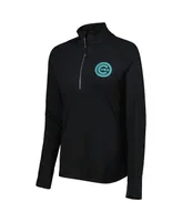 Women's LevelWear Black Chicago Cubs Energy Quarter-Zip Jacket