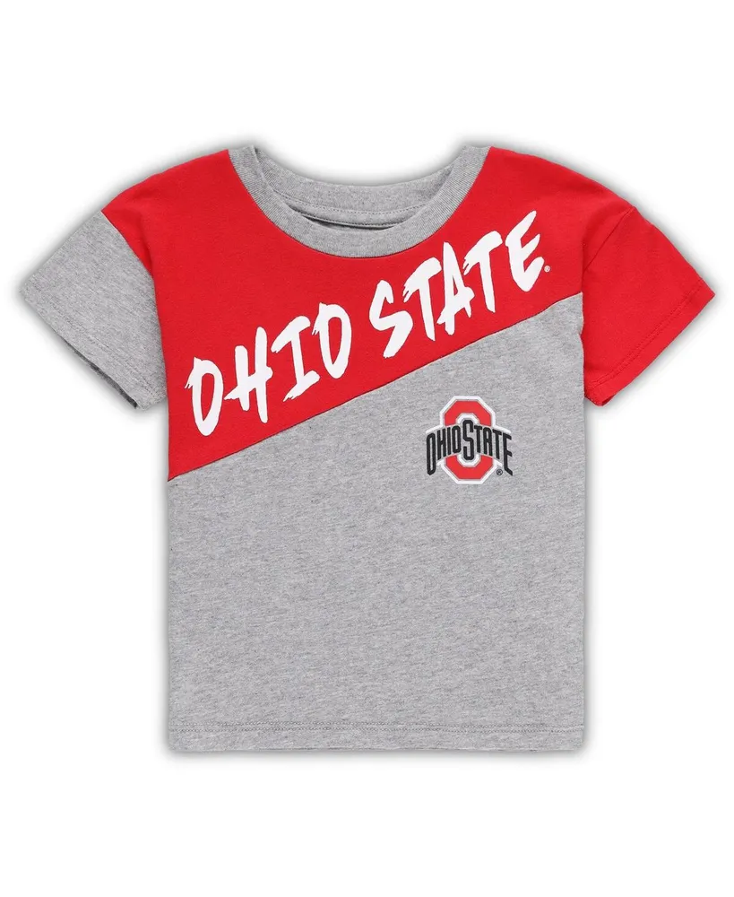 Toddler Boys and Girls Heather Gray Ohio State Buckeyes Super Star T-shirt Shorts Set