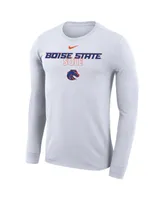 Men's Nike White Boise State Broncos 2023 On Court Bench Long Sleeve T-shirt