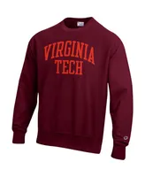 Men's Champion Maroon Virginia Tech Hokies Arch Reverse Weave Pullover Sweatshirt