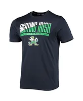 Men's Champion Navy Notre Dame Fighting Irish Wordmark Slash T-shirt