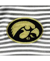 Infant Boys and Girls Garb Charcoal Iowa Hawkeyes Carson Striped Polo Shirt Bodysuit