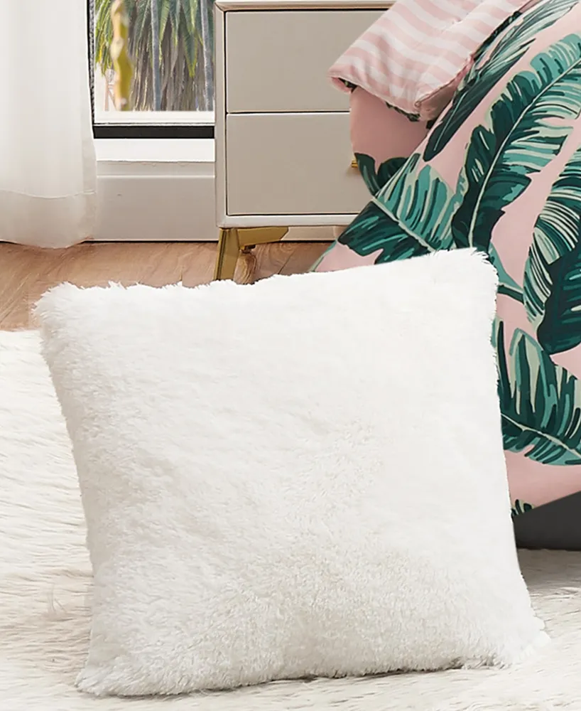 Juicy Couture Alexus Ultra plush Faux Fur Decorative Pillow, 20" x 20"