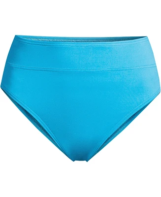 Lands' End Plus High Leg Waisted Bikini Swim Bottoms