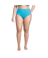 Lands' End Plus High Leg Waisted Bikini Swim Bottoms