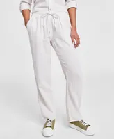 Calvin Klein Jeans Petite Crepe Gauze Straight-Leg Pants