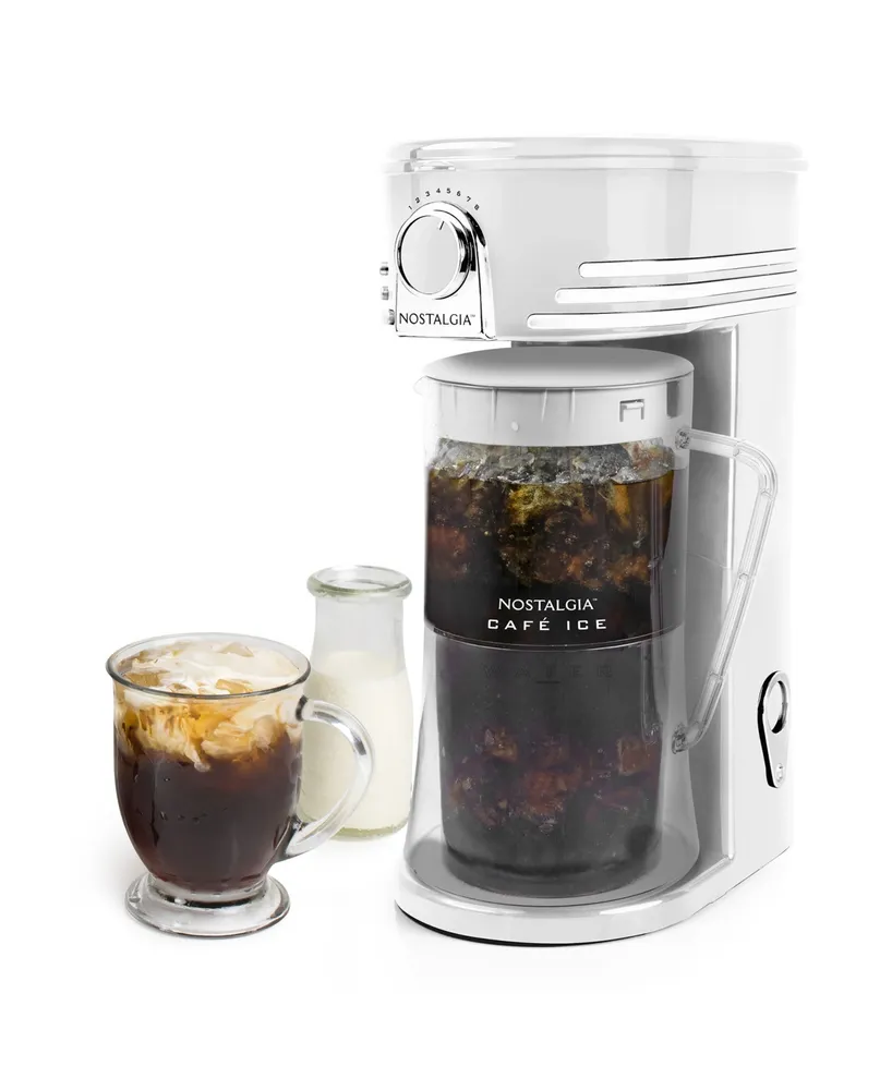 Nostalgia Cafe Ice 3 Quart Iced Coffee And Tea Brewing System with Plastic Pitcher