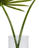 Nearly Natural Fan Palm Artificial Arrangement in Glass Vase