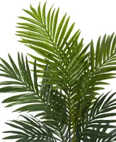 Nearly Natural 4.5' Kentia Palm Artificial Tree in Black-Washed Planter