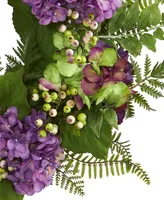 Nearly Natural 24" Hydrangea Berry Wreath