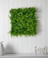 Nearly Natural 20" x 20" Lush Mediterranean Artificial Fern Wall Panel Uv Resistant