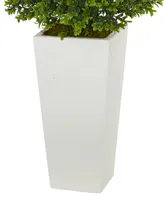 Nearly Natural Sweet Grass Artificial Plant in White Tower Planter