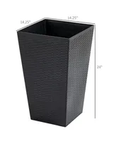 Outsunny Set of 3 Tall Planters, Outdoor & Indoor Flower Pot Set for Front Door, Entryway, Patio and Deck