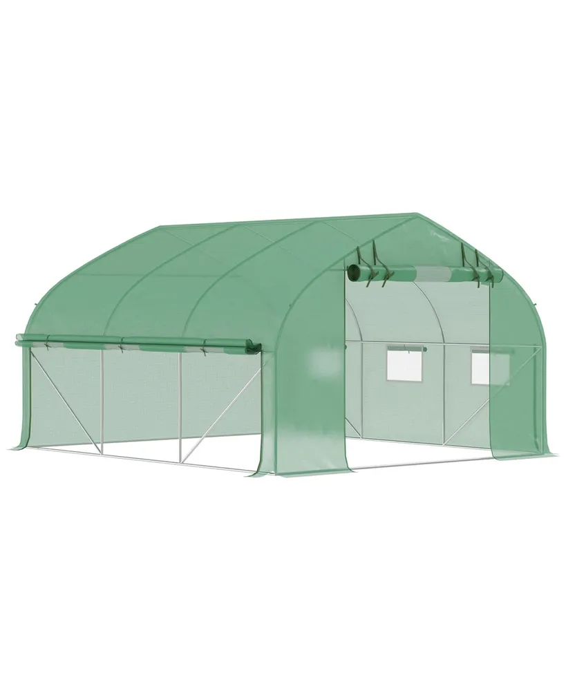 Outsunny 11.5' x 10' x 6.5' Walk-in Tunnel Greenhouse with Zippered Mesh Door
