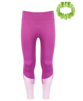 Id Ideology Big Girls Colorblocked Mesh 7/8 Length Leggings With Scrunchy, Created by Macy's