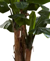 Nearly Natural 7' Indoor/Outdoor Uv-Resistant Giant Triple-Stalk Artificial Banana Tree