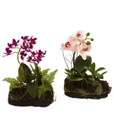 Nearly Natural 2-Pc. Orchid Island Artificial Arrangement Set